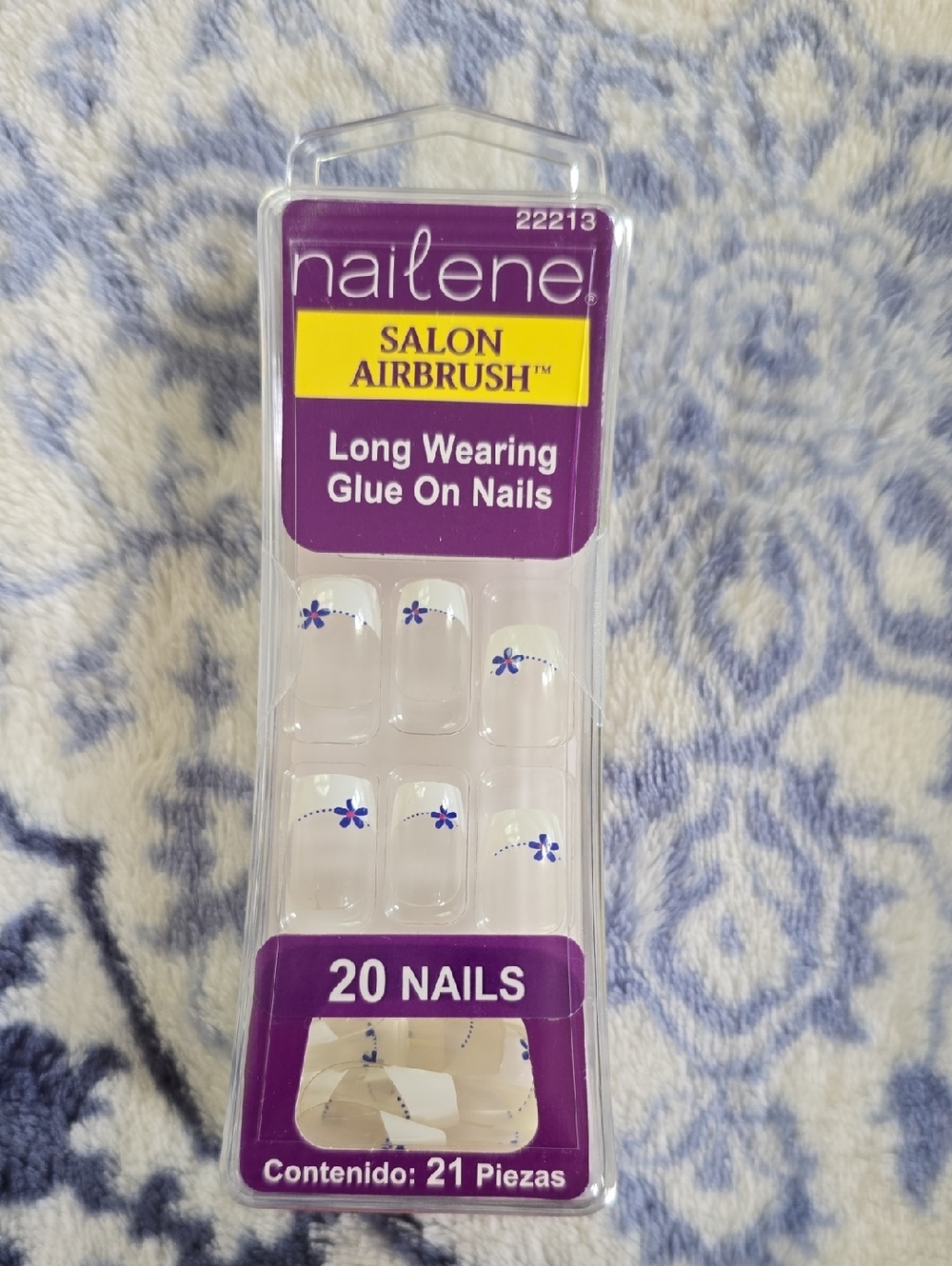 Nailene Salon Airbrush Long Wearing Glue-On Nails